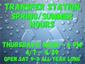 Transfer Station spring hours